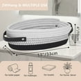 thumbnail image 2 of ZWHong 1 Pack Small Woven Storage Basket for Toilet Tank Top, Bathroom Countertop Organizer Basket Cotton Rope Toilet Paper Storage Toilet Paper Decorative Basket 13"x6"x4" (Black&White), 2 of 6