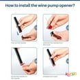 thumbnail image 6 of Air Pump Wine Bottle Opener Safe Portable Stainless Steel Pin Cork Remover Air Pressure Corkscrew Kitchen Tools Bar Accessories, 6 of 11