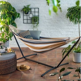 ハンモック♥ Ktaxon 9ft Yard Hammock Set, Patio Frame with Red & Yellow Striped