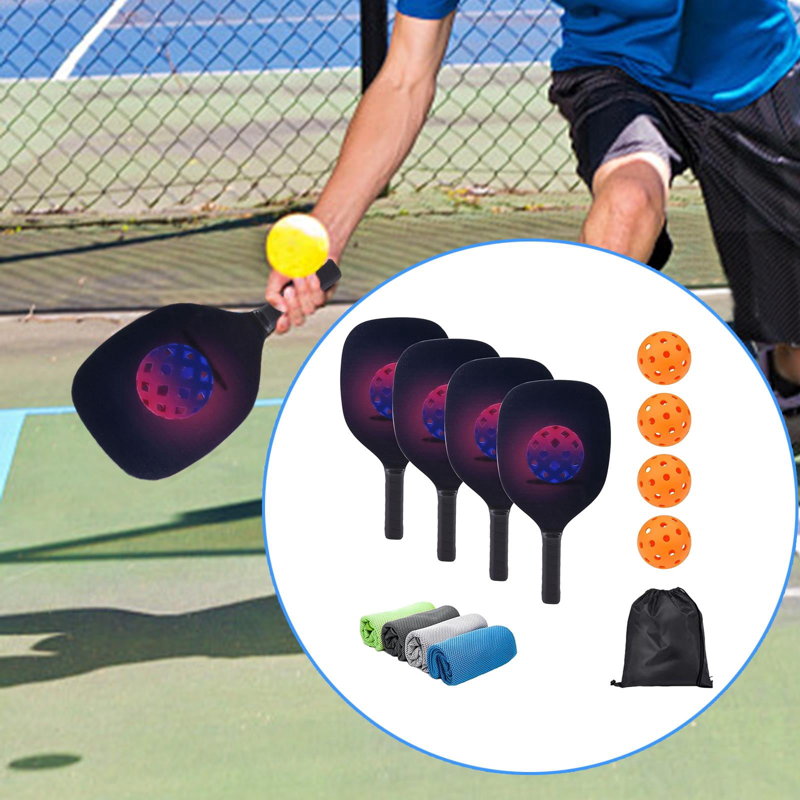 harayaa Pickleball Paddles Set Rackets 4 Balls Lightweight 1 Carry Bag for Men Beginners 4 Racket Set