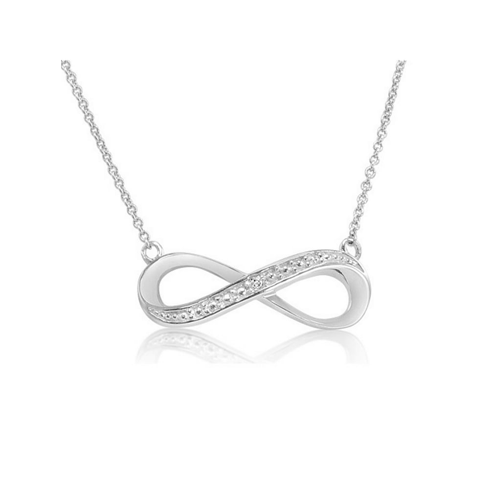 Amanda Rose Diamond Infinity Necklace in 925 Sterling Silver 18