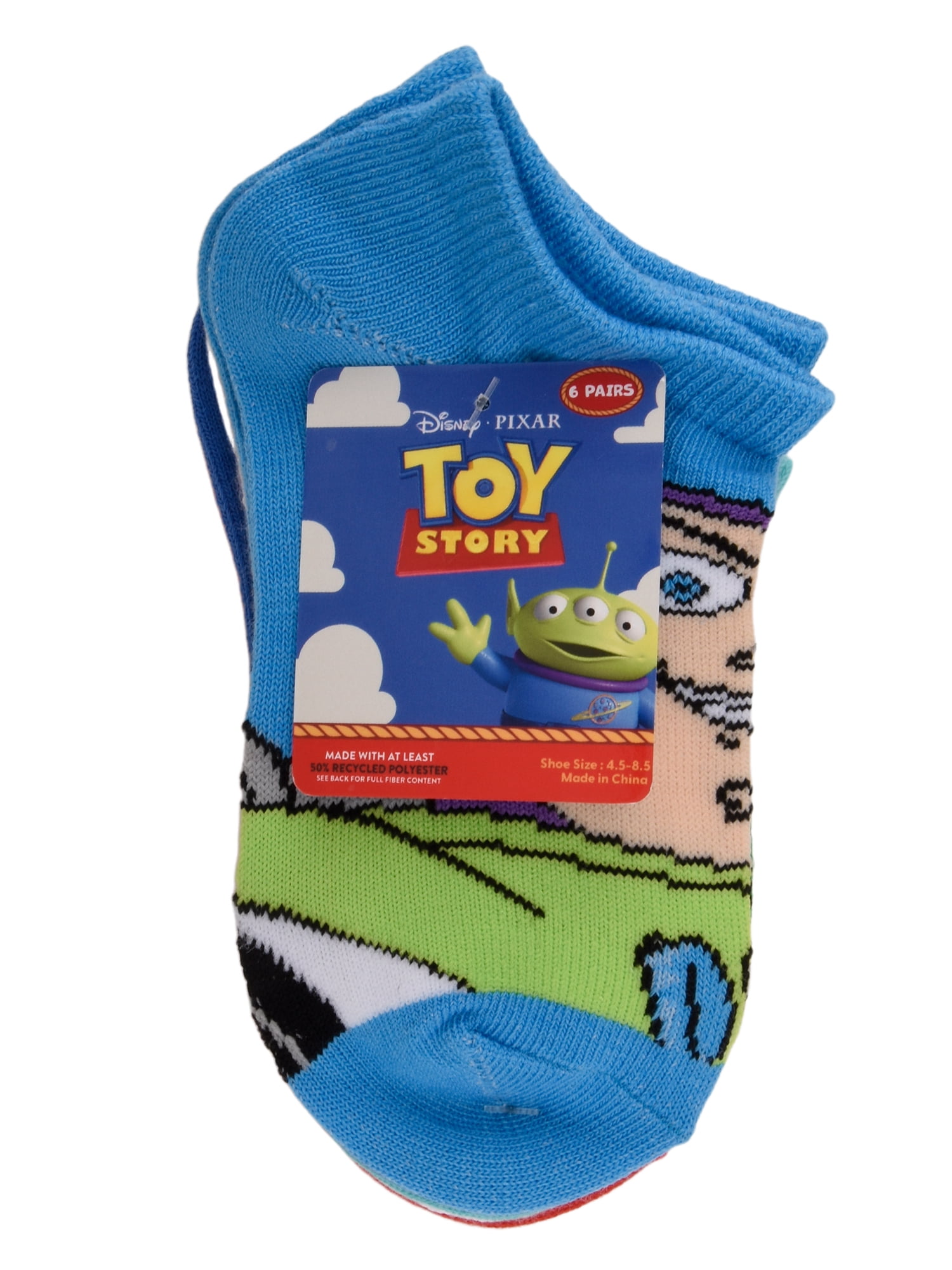 Toy Story No Show Socks, 6-Pack, Sizes S Boys