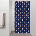 thumbnail image 2 of Dark Blue Christmas Dog and Snowman Pattern Shower Curtain 36"x72" ,Bathroom Decorative Shower Curtains Set with 12 Hooks,Modern Waterproof Washable Shower Curtain, 2 of 6