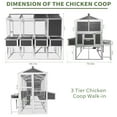 thumbnail image 2 of ZephyPaws 3-Tier Large Wooden Chicken Coop for 8-10 Chickens,Outdoor Walk-in Chicken Coop House with Run&Nesting Boxes,Hen House Poultry Pet Habitat Hutch Cage with Pull Out Trays(95"×80"×83"), 2 of 8
