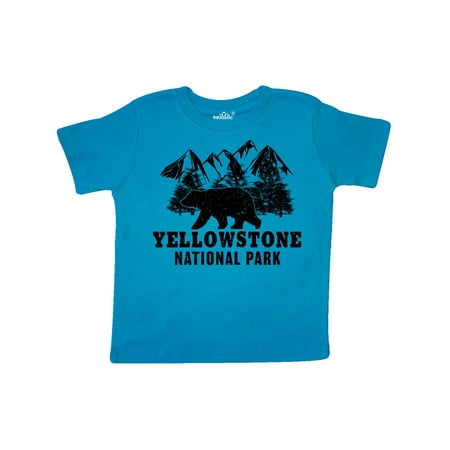 

Inktastic Yellowstone National Park with Bear Mountains and Trees Gift Toddler Boy or Toddler Girl T-Shirt