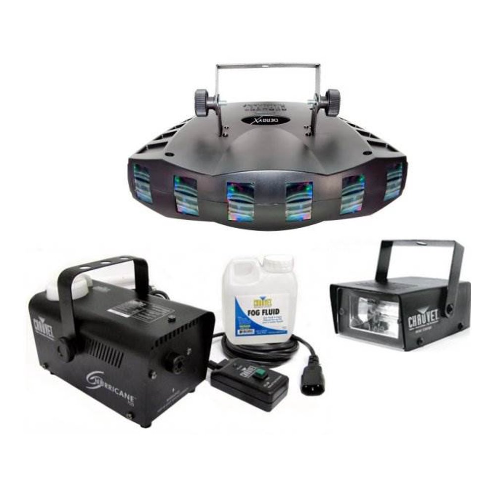 Chauvet DJ DERBY X RGB DMX Pro DJ Strobe Light + H700 Fog Machine