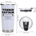 thumbnail image 3 of Tennis Captain Gifts Tennis Gifts, 20 Oz Insulated Tumbler, Tumbler with Lid, Vacuum Travel Coffee Mug Stainless Steel Cup Sport Accessories Gift for Women Men Sports Loves Friend Christma, 3 of 8