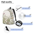 thumbnail image 3 of Disketp Herbs and Wildflowers print Canvas Backpack Lightweight Travel Daypack Student Rucksack Laptop Backpack-Small, 3 of 5