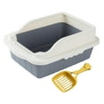 thumbnail image 2 of Gazechimp Open Top Cat with Scooper Bunny Deep Loo Cage Pet Litter Tray Pan Gray S 27x18x15CM, 2 of 8