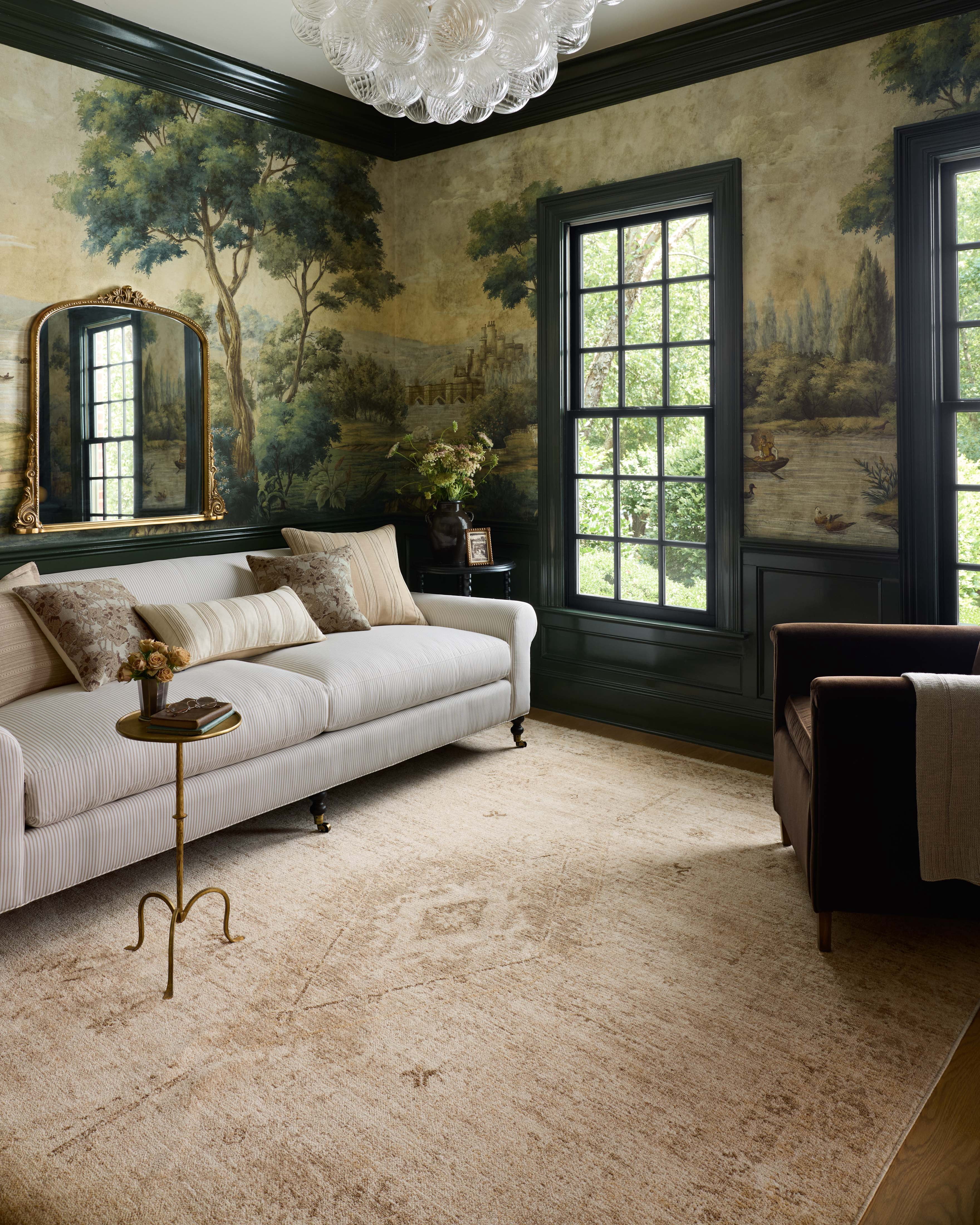 Chris Loves Julia x Loloi Palma Natural / Smoke 7'-10" x 10' Area Rug