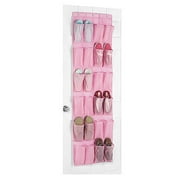 Whitmor 24 Pocket OvertheDoor Shoe Organizer Pink 18" x 64