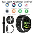 thumbnail image 5 of Mens Womens Smart Watch for Android and iPhone, 1.85-inch Fitness Trackers with 110+ Sports Modes, Bluetooth Answer/Make Calls, IP68 Waterproof, Black, 5 of 7