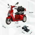 thumbnail image 4 of QEEKA Heavy Duty 3 Wheel Mobility Scooters for Seniors & Adults 500lbs Capacity,Red, 4 of 14