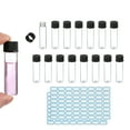 thumbnail image 1 of Viales de vidrio claros de 8 ml, paquete de 15 viales de muestra con tapa de rosca, botella de medios de reactivo con etiquetas, vial de muestra de líquido a prueba de fugas para laboratorio, 1 of 6