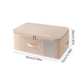 thumbnail image 3 of Bolsa de almacenamiento debajo de la cama | Ropa plegable, manta, organizador de edredones • Tela transpirable, cierre con cremallera, ventana transparente | Asas reforzadas • Blanco, rosa, beige, 3 of 6