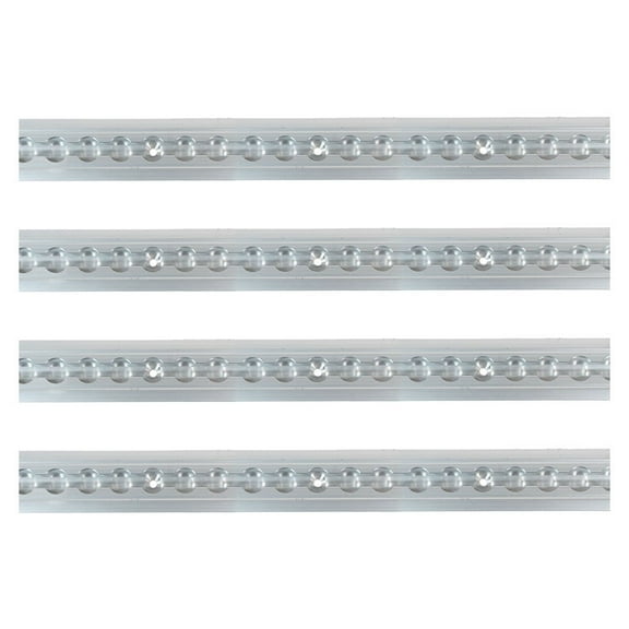 4 Pack Heavy Duty Aluminum 4ft Flanged L-Track Trailer Universal Tie Down Rail for Enclosed, Utility Trailers, Cargo Vans - Recessed Installation, 11 Mounting Holes - Silver