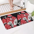 thumbnail image 4 of Red Mushroom Line Black Pattern Bathroom Rugs Mat,Non Slip Microfiber Bathroom Rug,Rubber Backing,Soft Bathroom Mats for Bathroom Floor,Tub and Shower,17x30in(43x75cm), 4 of 5