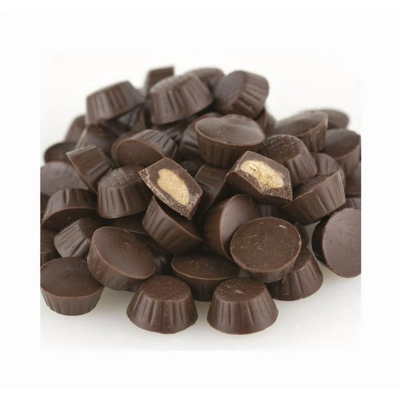 Sugar Free Mini Milk Chocolate Peanut Butter Cups 2 lb Bulk Bag Bite Size Chocolate Peanut Butter Candy Low Sugar Sweet Treat for Candy Bowls, Parties & Snacking