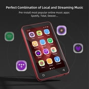 80GB MP3 Player with Bluetooth, S2 WiFi MP3 Player with Spotify, Spotify Kids, Audible, 4 Android Audio Music Player (Black_Red)