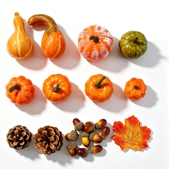 50Pc Halloween Pumpkin Decorations, Halloween Decor, Spooky Smiling Face Mini Pumpkins, Jack-O'-Lantern Vase Fillers, Resin Artificial Figurines,Thanksgiving Halloween Home Fall Porch Table Decor