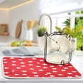 thumbnail image 5 of Dish Drying Mat for Kitchen Counter | Reversible, Super Absorbent & Hanging | 16x18 / 18x24 Inch (S/M)，Red Background with White Stars, 5 of 8