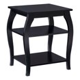 thumbnail image 1 of Linon Table d'Appoint en Bois Regan Pieds Courbés 2 Étagères Spacieuses Finition Noire, 1 of 14