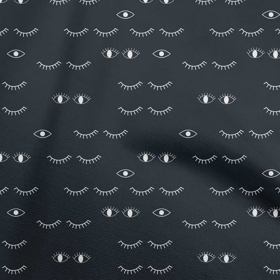 oneOone Velvet Black Fabric Eye Print Fabric For Sewing Printed Craft Fabric By The Yard 58 Inch Wide