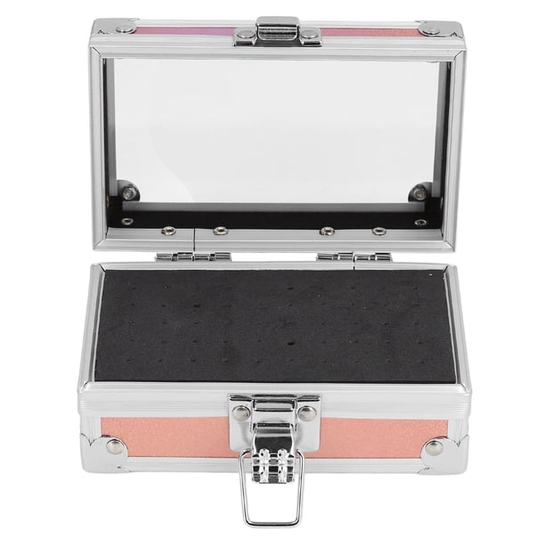 CAJA DE ALMACENOMO DE BROCAS PARA UNAS, SOPORTE PARA BROCAS DE UNA DE ALEACITIO DE ALUMINIO CON 25 ORIFICOS CONTA ABATIBLE DE ACRÍLICO, ORGANIZADOR DE