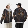 thumbnail image 3 of KLL Classical Style Brown Owl Print Men's Women’s UPF 50+ Sun Protection Outdoor Hoodie Jacket Long Sleeve Fishing Hiking Performance Shirt-X-Large, 3 of 6