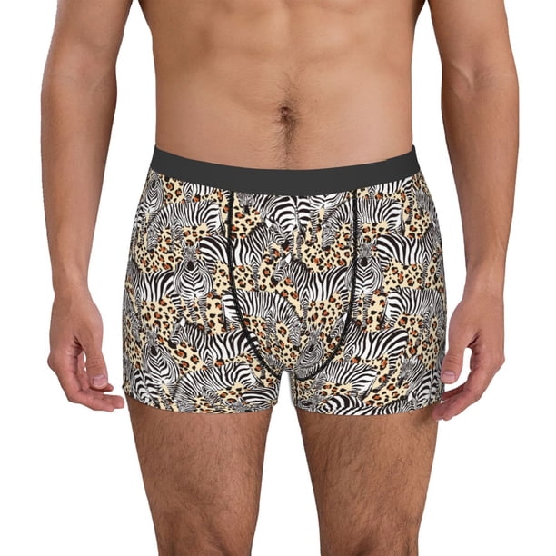 Balery Zebra Calzoncillos bóxer para hombre, ropa interior de algodón suave y transpirable con cinturilla de nailon-Medium