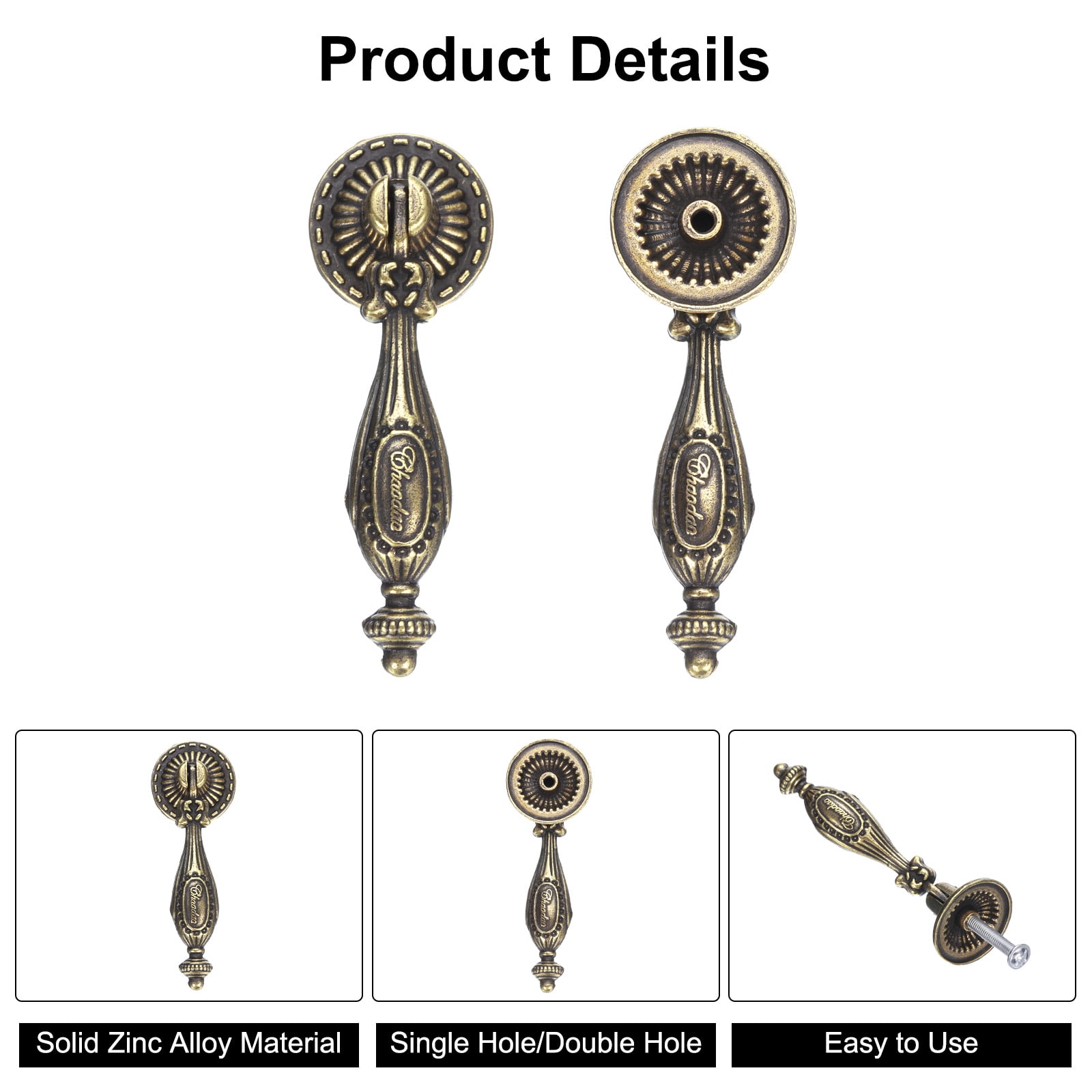 Unique Bargains Vintage Pendant Drawer Pulls with Single Mounting Hole for Dressers