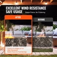 thumbnail image 2 of KFFKFF Fire Pit Table Glass Wind Guard, 36 x 16 x 7.5 Inch, 0.31 Inch Thickness, Durable Tempered Glass Panel with Solid Aluminum Corner Bracket & Rubber Feet, Simple Assembly, 2 of 9