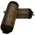 thumbnail image 2 of Stylo Culture Ethnic Polydupion Cylindrical Tube Pillow Bolster Pillow Covers Black Jacquard Brocade Border Elephant Large Couch Round Cylinder Cushion Covers (Set of 2) | 30x15 Inches (76x38 cm), 2 of 5