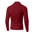 thumbnail image 3 of DDAPJ pyju Mens Quarter Zip Sweater Slim Fit Long Sleeve Ribbed Knit Pullover Sweaters Dressy Casual Polos Sweater Stand Collar Jumper Tops Clearance Sales Today Wine M, 3 of 7