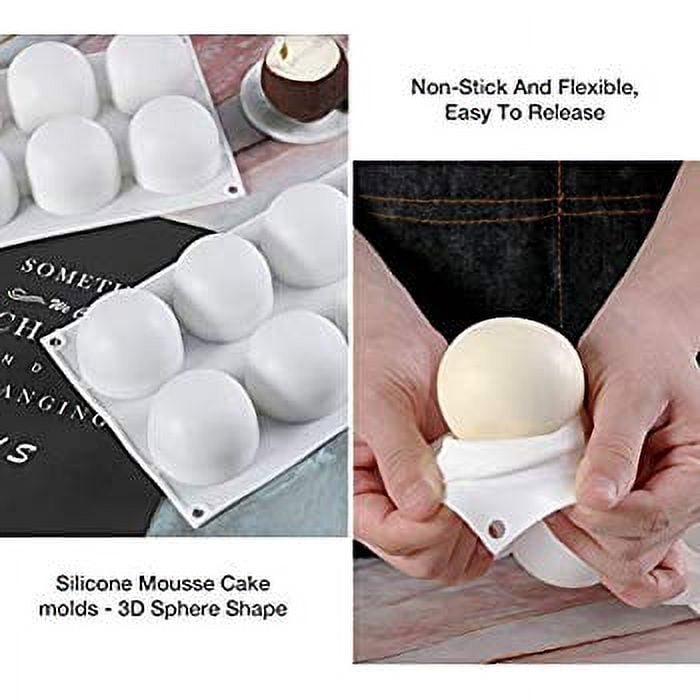 AFINSEA 3D Truffle Ball Shape Sphere Silicone Molds,Baking Mold for Mousse  Cake, Fondant Mold Silicone Mold for Baking Cakes, French Dessert Mold for