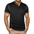 thumbnail image 2 of HAIJIE Mens Shirts work out shirts Casual Lightweight Summer T-Shirt mens beach shirts Cotton Short Sleeve casual shirts running shirts for men (Black,L), 2 of 5