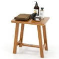 thumbnail image 1 of Gymax Teak Shower Bench  Bathroom Shower Stool for Shaving Legs & Spa Bath Natural, 1 of 10