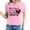 Pink, variant on ICHUANYI Women's T-shirt Valentine's Day Letter Print Shirts Short Sleeve Crew Neck Tops Cloth New Trending