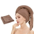 thumbnail image 1 of Laojbaba Toalla De Microfibra Para El Cabello De Secado Rápido, Toallas De Secado De Cabello Adecuadas Para Todo Tipo De Cabello, Cabello Largo Y Grueso, Ultra Absorbente, 24 X 48 Pulgadas, Marrón Osc, 1 of 5