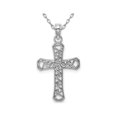 thumbnail image 1 of 14K White Gold Fancy Cross Pendant Necklace with Chain, 1 of 4