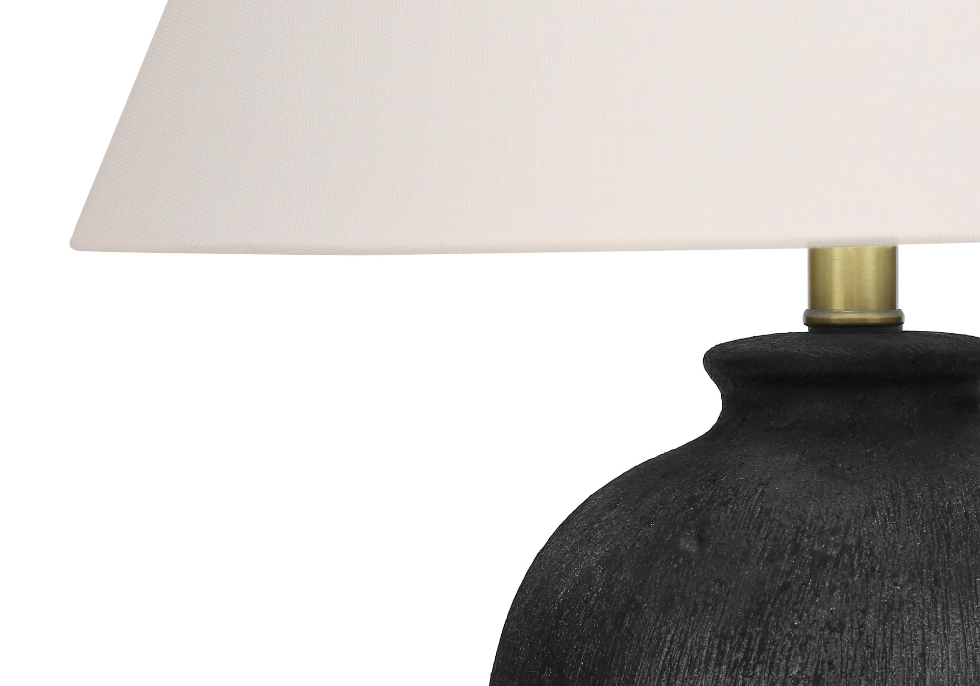 Lighting, 24"H, Table Lamp, Black Ceramic, Ivory / Cream Shade, Modern