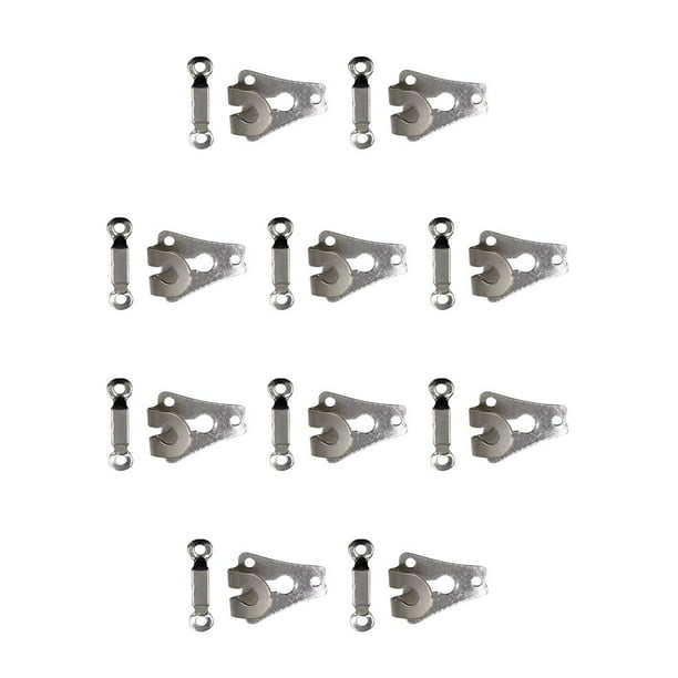 Cateissary 10 piezas de ganchos de metal para pantalones, sujetadores de galvanoplastia antioxidantes extraíbles portátiles reutilizables, vestidos, Blanco plateado 10piezas Cateissary CBP131595