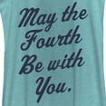 thumbnail image 2 of Women's Star Wars May the Fourth Cursive Racerback Tank Top Tahiti Blue X Large, 2 of 4