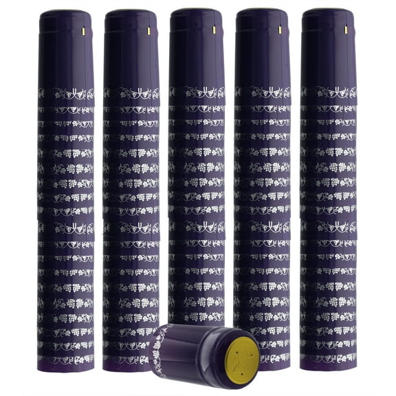 Home Brew Ohio Purple With Silver Grapes PVC Shrink Capsules 100 count