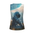 thumbnail image 5 of Picia Astronaut Contemplating Planet Pattern Women's Workout Tank Top,Breathable Activewear,Slim Fit Athletic Top,Versatile Workout Moisture-wicking top-Medium, 5 of 9
