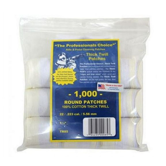 The Professionals Choice 100% Cotton Twill White Round Patches 1.25in, Large, 22