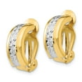thumbnail image 2 of Real 14kt Polished & Rhodium Non-pierced Earrings; for Adults and Teens; for Women and Men, 2 of 3