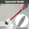 thumbnail image 3 of 2 Pack Toilet Bowl Cleaner Brush Holder Set Scrubber and Caddy for Bathroom Deep Clean with Antislip Grip red Durable Toilet Bowls Brushes with Stiff Bristles Drip-Proof Base, 3 of 8