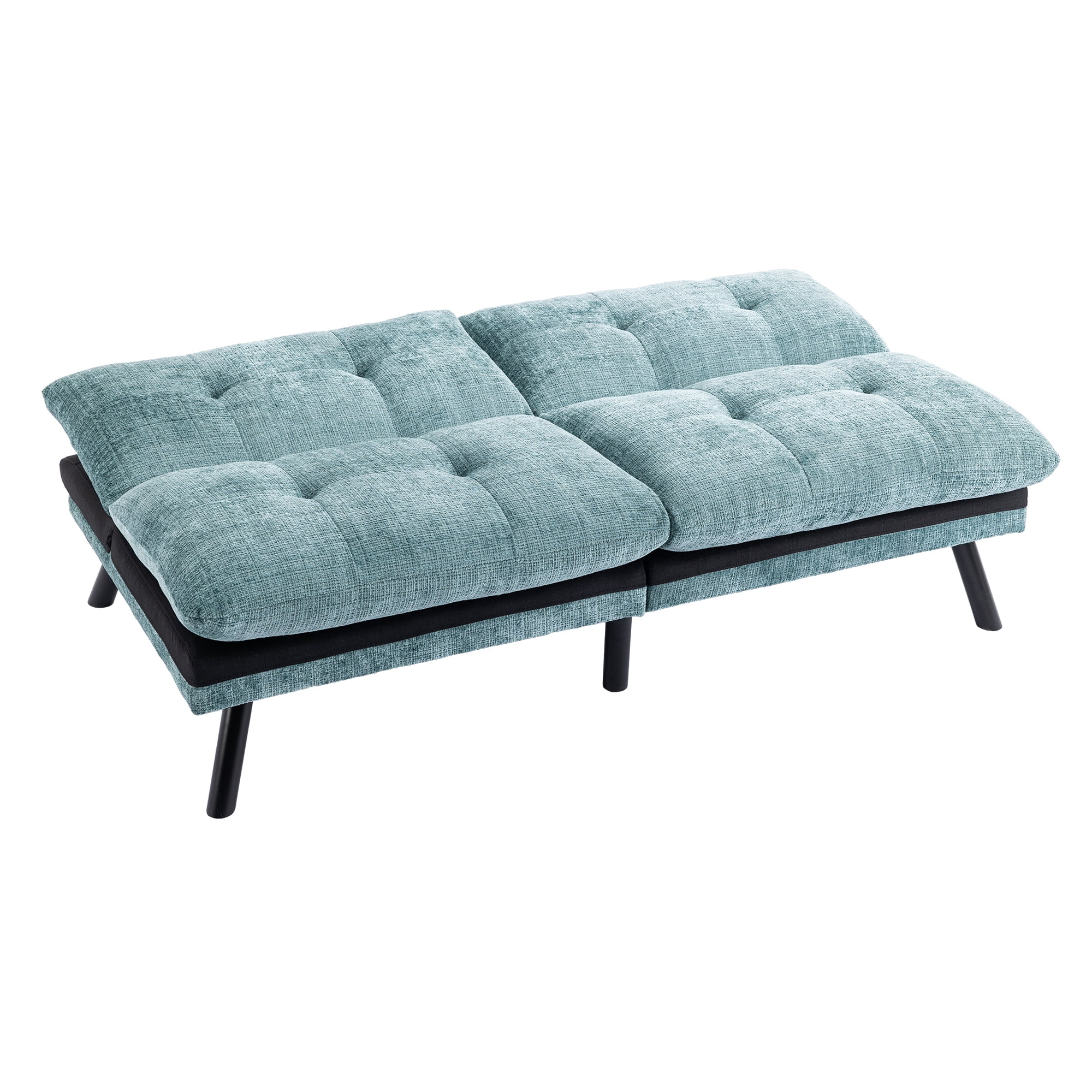 Kadyn Convertible Sofa Bed, Loveseat Futon Bed with Metal Legs, Adjustable Lounge Couch for Compact Living Space Chenille, Mint Green Kadyn Convertible Sofa Bed, Loveseat Futon Bed with Metal Legs, Adjustable Lounge Couch for Compact Living Space Chenille, Mint Green