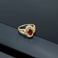 thumbnail image 4 of Gem Stone King 1.72 Ct Oval Red Rhodolite Garnet 18K Yellow Gold Plated Silver Spotlight Ring (Size 7), 4 of 4